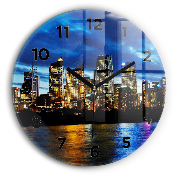 Reloj de pared redondo Sydney al atardecer