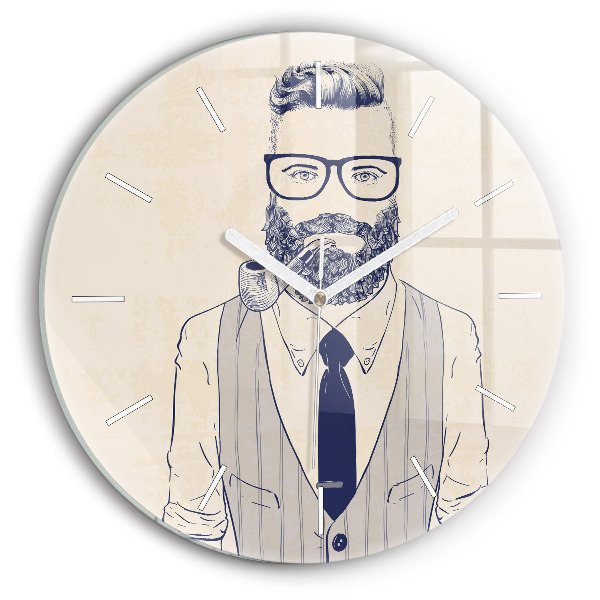 Reloj de pared redondo Hombre con barba
