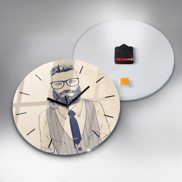 Reloj de pared redondo Hombre con barba