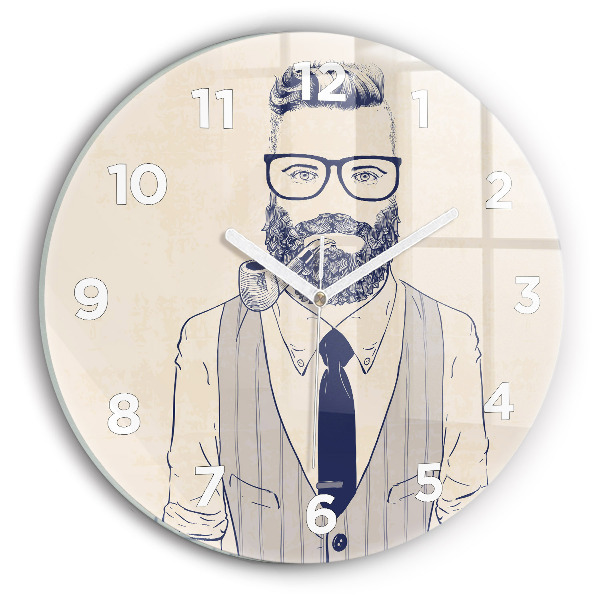 Reloj de pared redondo Hombre con barba