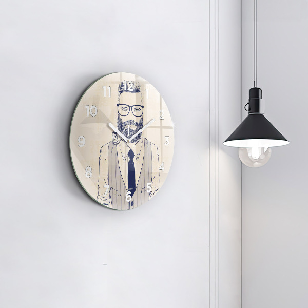 Reloj de pared redondo Hombre con barba
