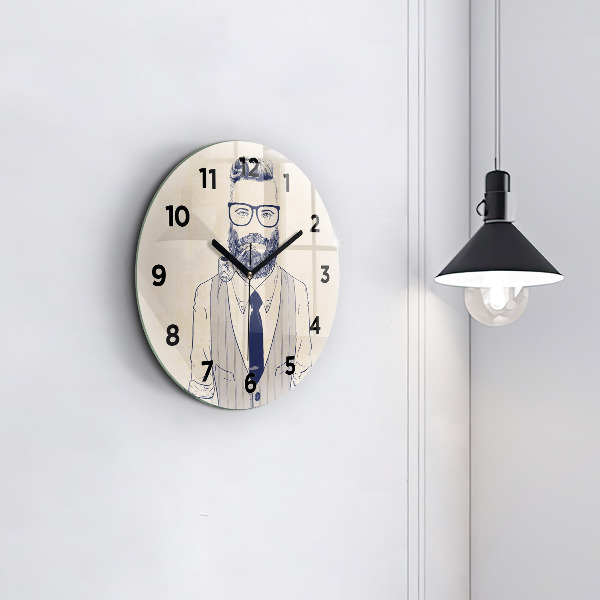 Reloj de pared redondo Hombre con barba