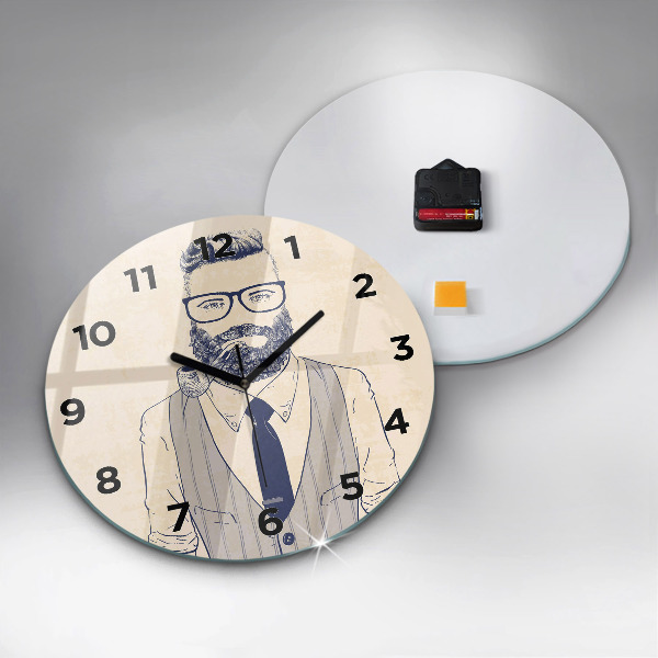 Reloj de pared redondo Hombre con barba