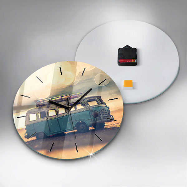 Reloj redondo pared Campista en la playa