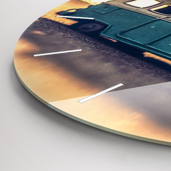 Reloj redondo pared Campista en la playa