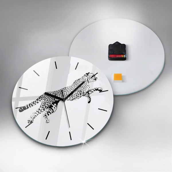 Reloj redondo pared Silueta de una pantera