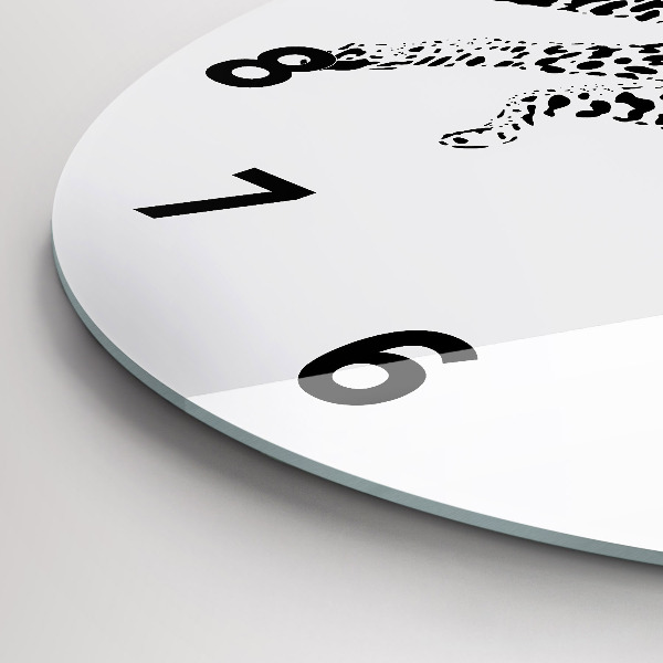 Reloj redondo pared Silueta de una pantera