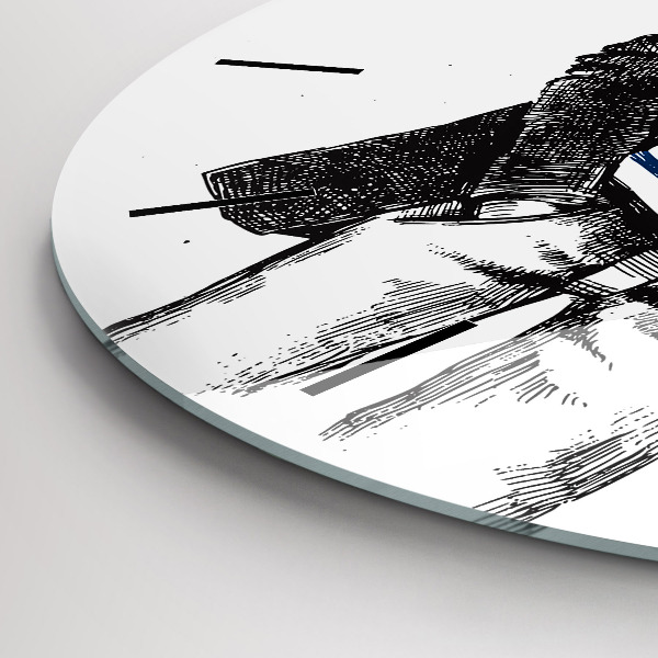 Reloj de pared redondo Perro en cuerpo humano