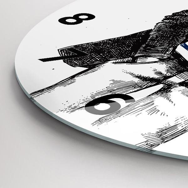 Reloj de pared redondo Perro en cuerpo humano