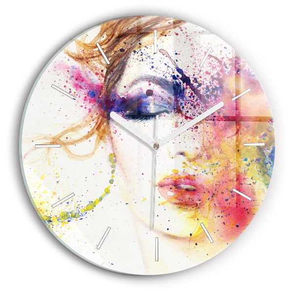 Reloj de cristal redondo Retrato de una mujer misteriosa