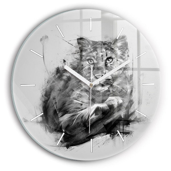 Reloj de pared redondo León pintado