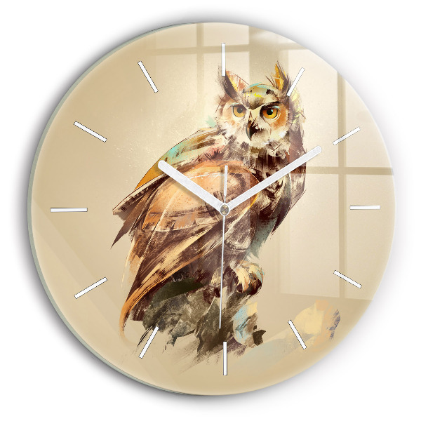 Reloj redondo pared Búho, signo de sabiduría