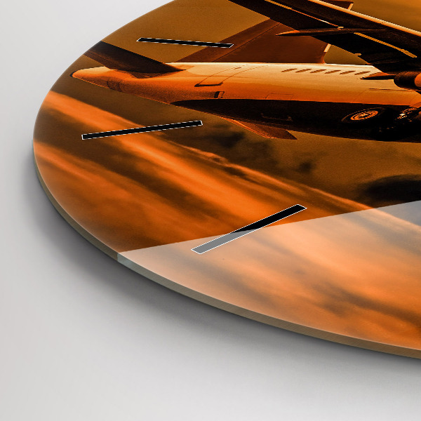 Reloj de cristal redondo Viaje en avión