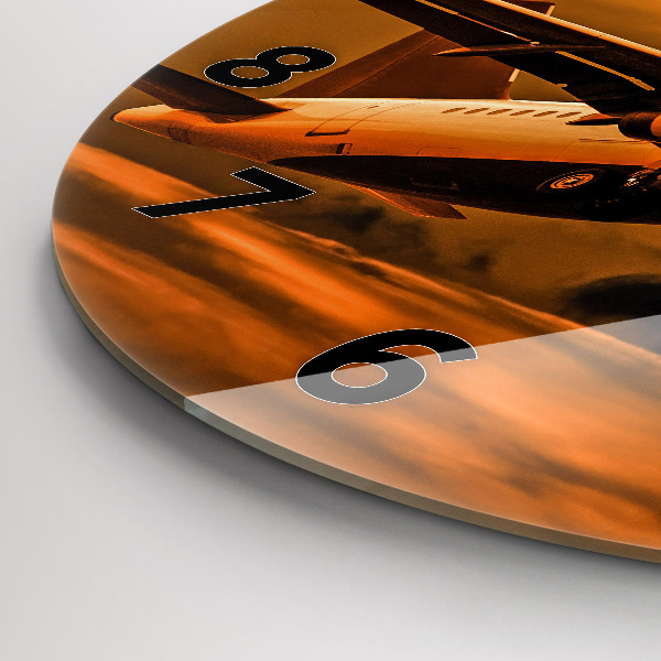 Reloj de cristal redondo Viaje en avión