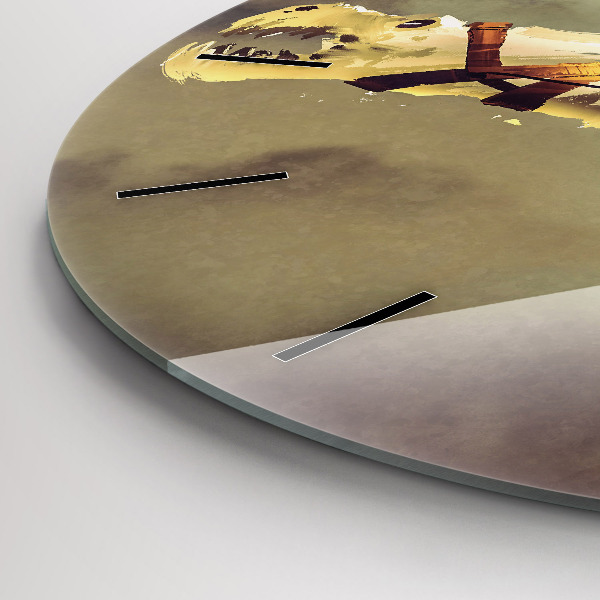 Reloj redondo pared Ilustración de un jinete de dragón