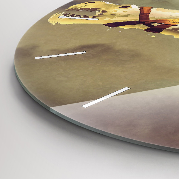 Reloj redondo pared Ilustración de un jinete de dragón