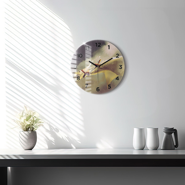 Reloj redondo pared Ilustración de un jinete de dragón