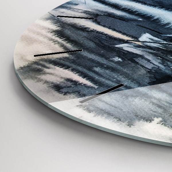 Reloj de cristal redondo Lago de invierno Barco