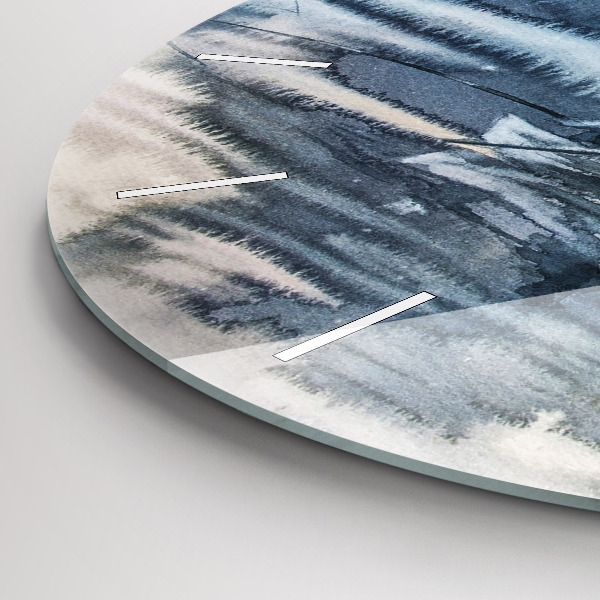 Reloj de cristal redondo Lago de invierno Barco