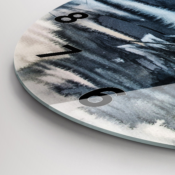 Reloj de cristal redondo Lago de invierno Barco