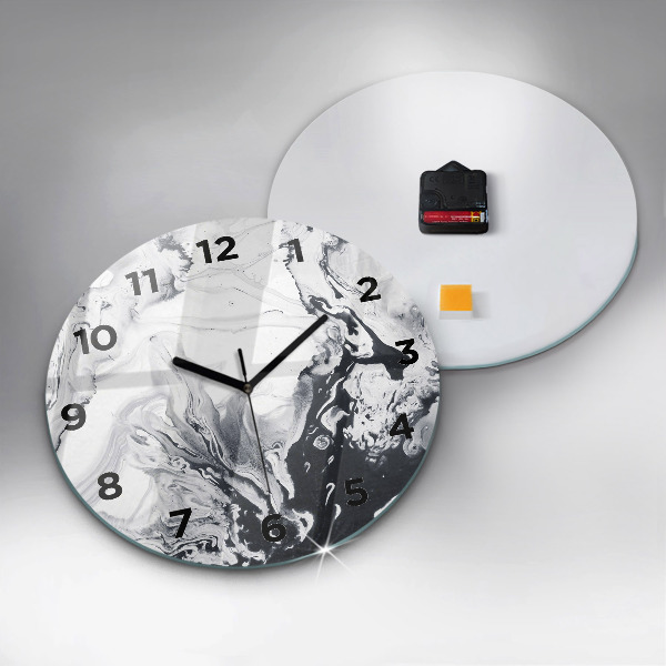 Reloj de pared redondo Mármol abstracto de tinta
