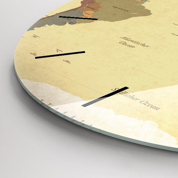 Reloj de pared redondo Mapamundi estilo vintage