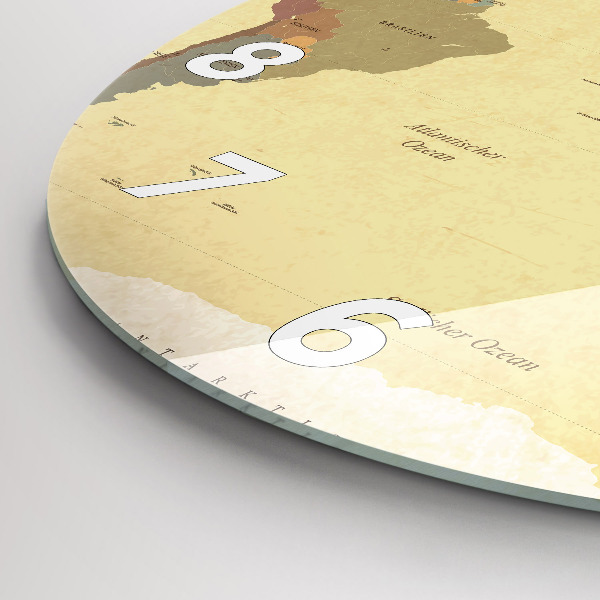 Reloj de pared redondo Mapamundi estilo vintage