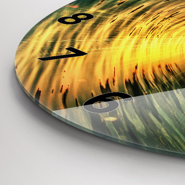 Reloj redondo pared Ola perspectiva Puesta de sol