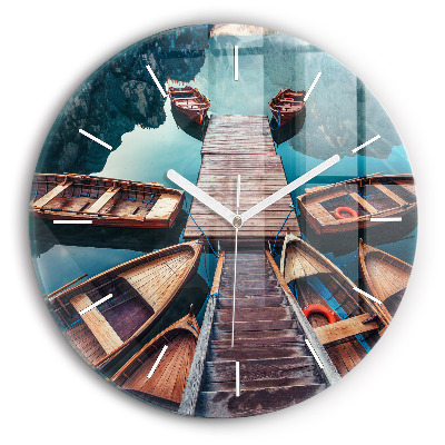 Reloj de cristal redondo Plataforma y lago