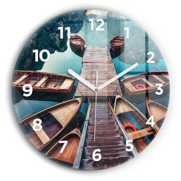 Reloj de cristal redondo Plataforma y lago