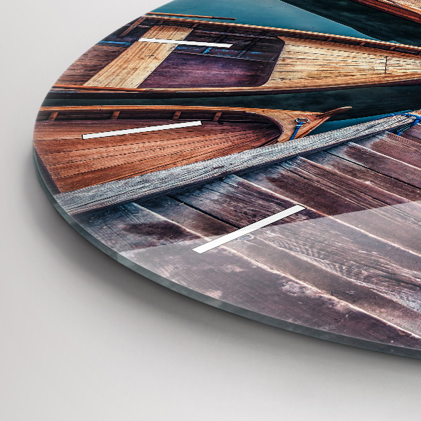 Reloj de cristal redondo Plataforma y lago