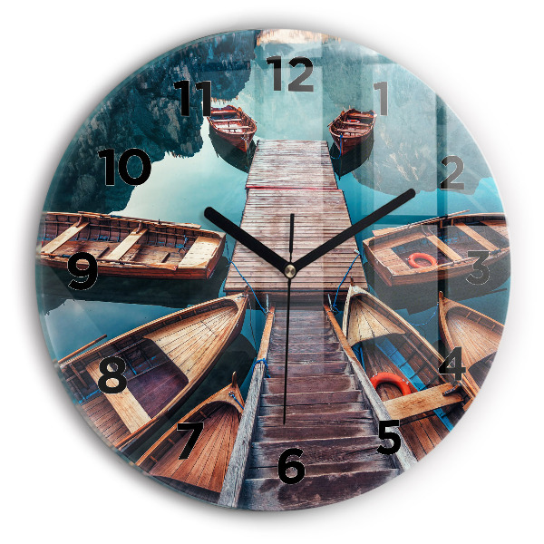 Reloj de cristal redondo Plataforma y lago