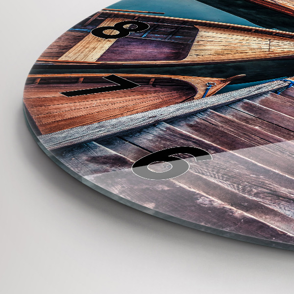 Reloj de cristal redondo Plataforma y lago