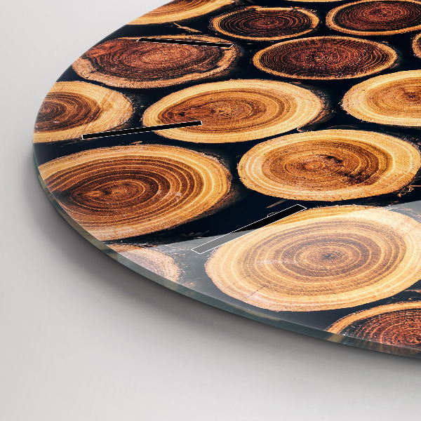 Reloj de cristal redondo Madera