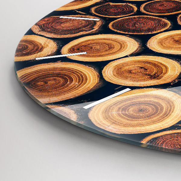 Reloj de cristal redondo Madera