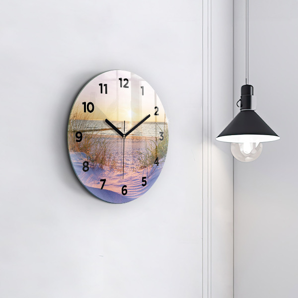 Reloj de cristal redondo Atardecer en el mar polaco