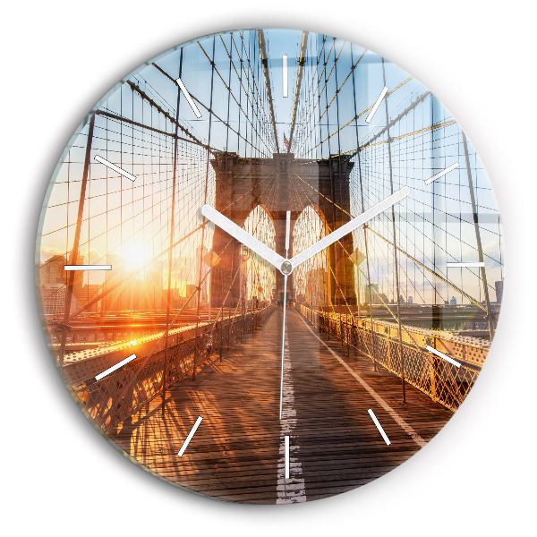 Reloj redondo pared Puente de Brooklyn NYC