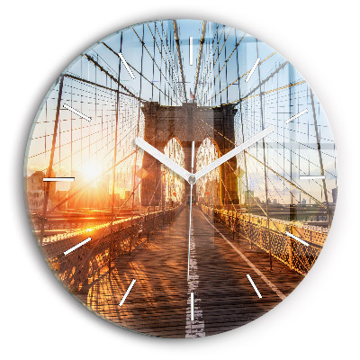 Reloj redondo pared Puente de Brooklyn NYC