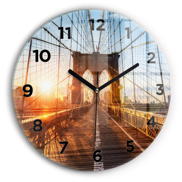 Reloj redondo pared Puente de Brooklyn NYC