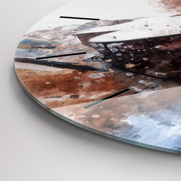 Reloj de pared redondo Visualización de guitarra