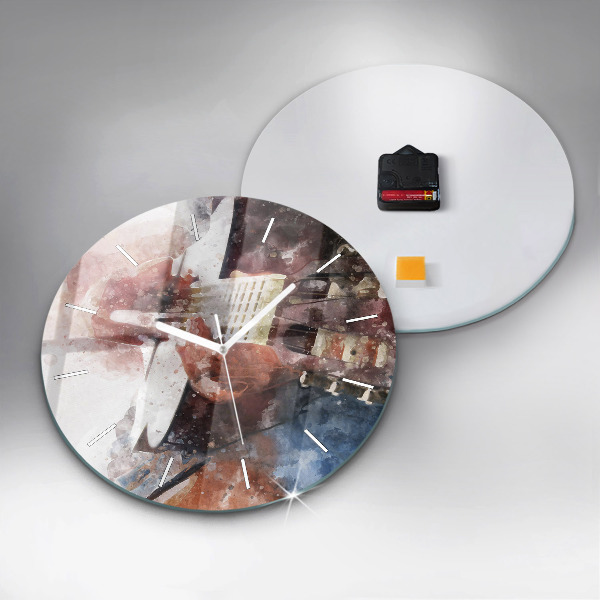Reloj de pared redondo Visualización de guitarra