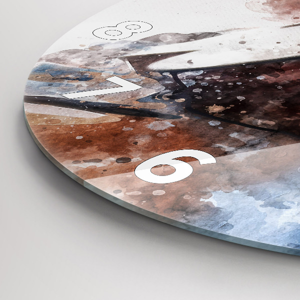 Reloj de pared redondo Visualización de guitarra