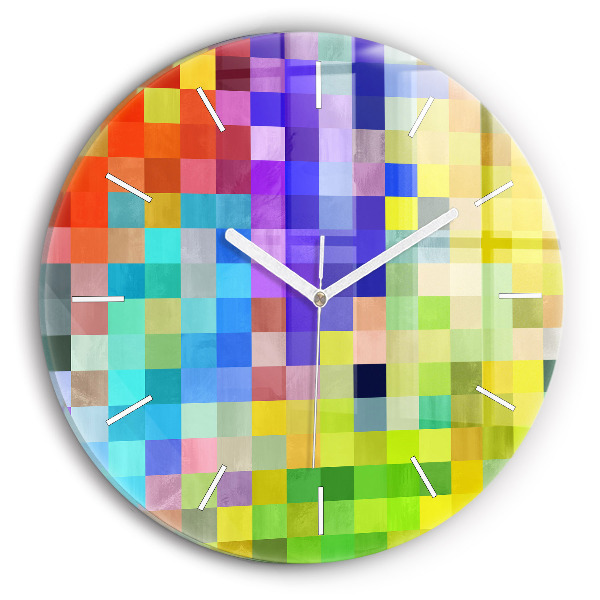 Reloj redondo pared Composición de cuadrados