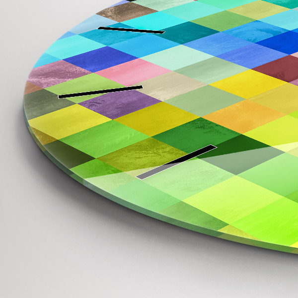 Reloj redondo pared Composición de cuadrados