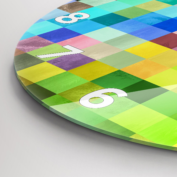 Reloj redondo pared Composición de cuadrados