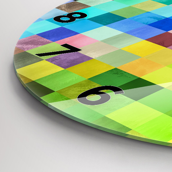 Reloj redondo pared Composición de cuadrados