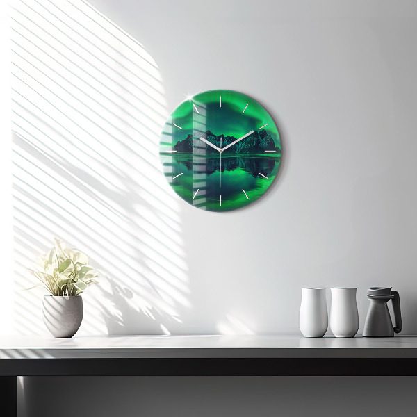 Reloj de pared redondo Aurora boreal