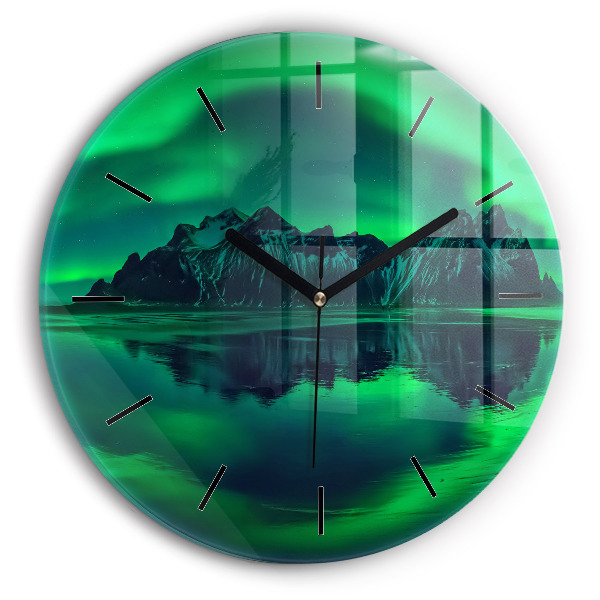 Reloj de pared redondo Aurora boreal