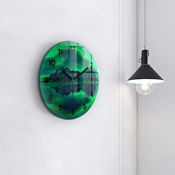 Reloj de pared redondo Aurora boreal