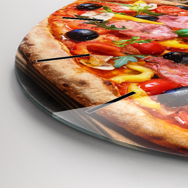 Reloj de cristal redondo Corazón culinario de Italia